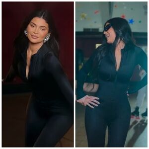 🤩NWT SKIMS shine black onsie SIZE Medium sold out mock neck long sleeve zipper